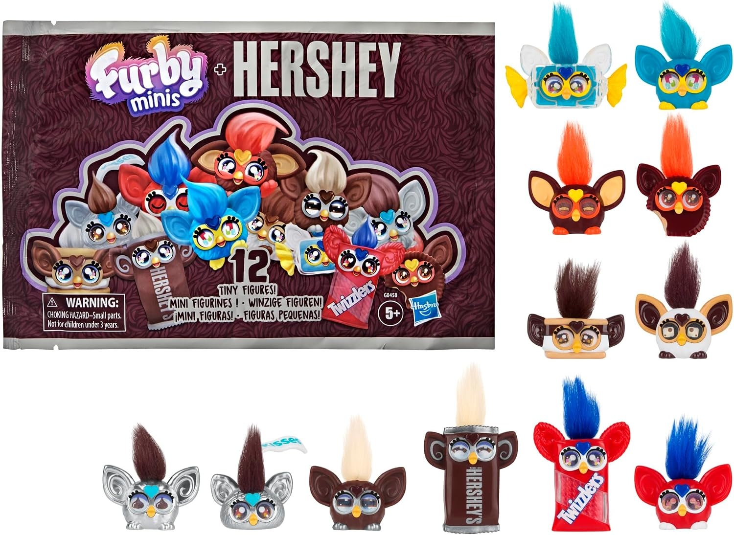 image:imageFurby Minis 12 Pack of The Hershey Company Figures Tiny Collectible 1Inch Candy Toys Halloween Handouts for Kids Ages 6 Amazon Exclusive