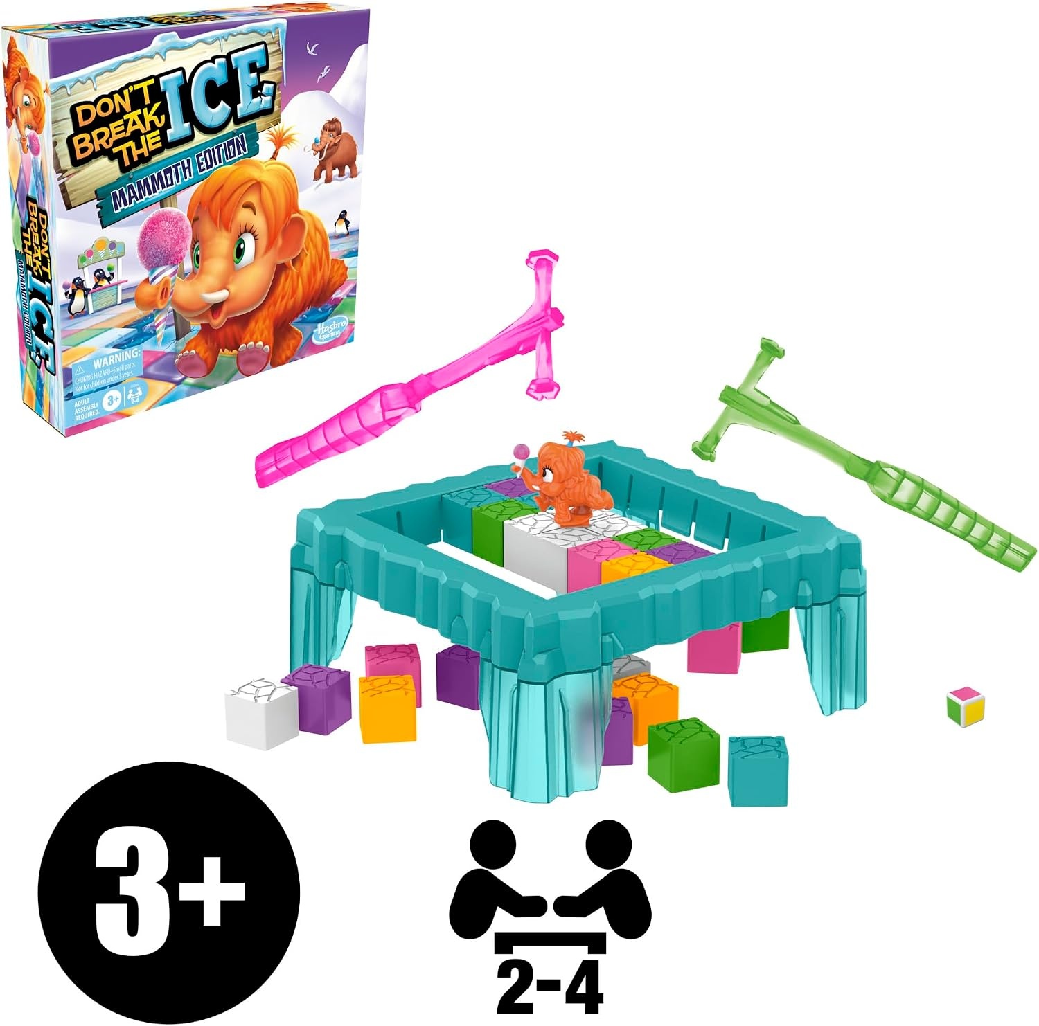 image:imageHasbro Gaming Dont Break The Ice Mammoth Edition Board Game Ages 3 and Up 2 to 4 Players Preschool and Kids Games Amazon Exclusive