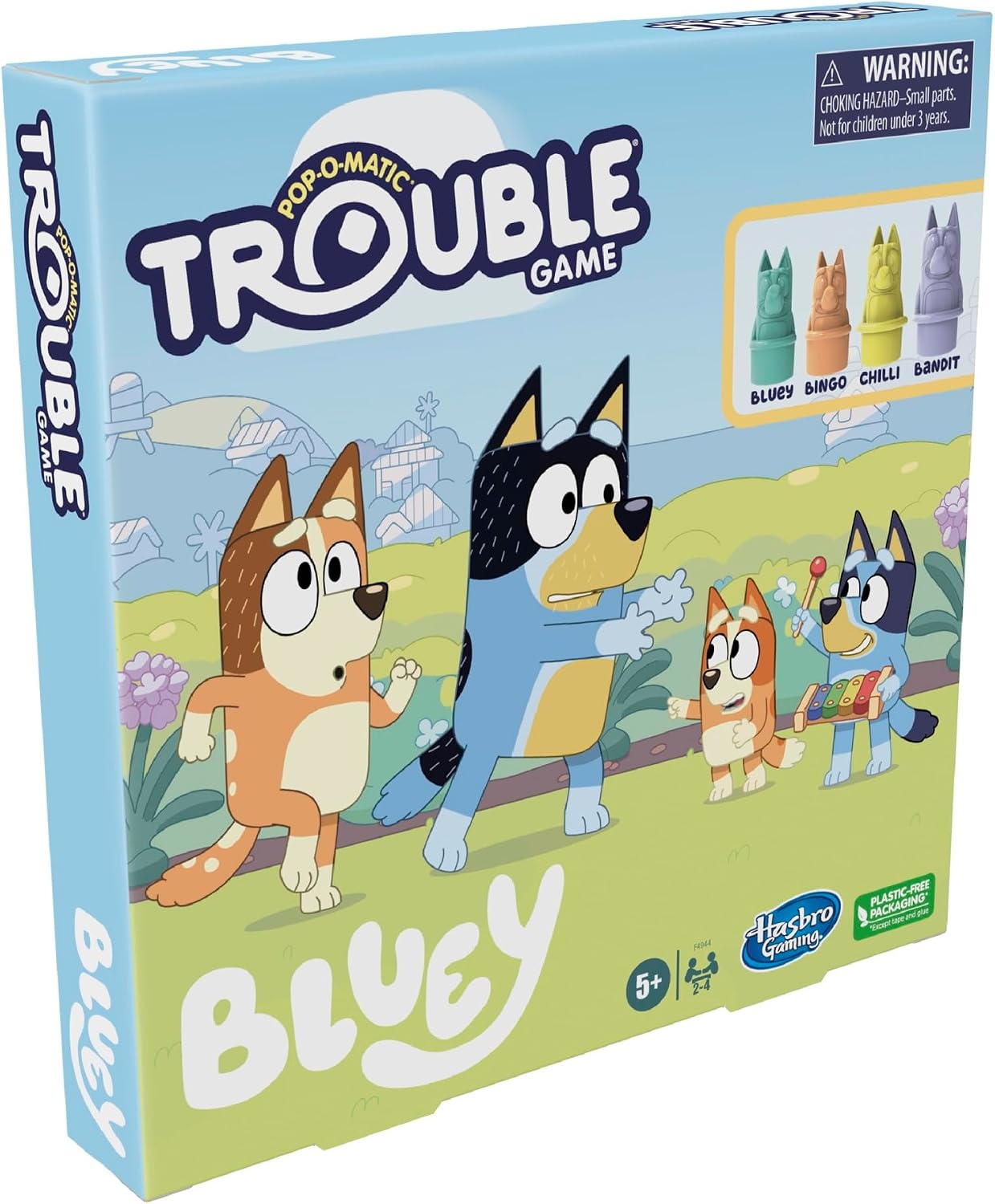 image:imageHasbro Gaming Trouble Bluey Edition Board Game for Kids 24 Players Race Bluey Bingo Bandit or Chilli to The Finish Ages 5 and Up Amazon Exclusive1 unit