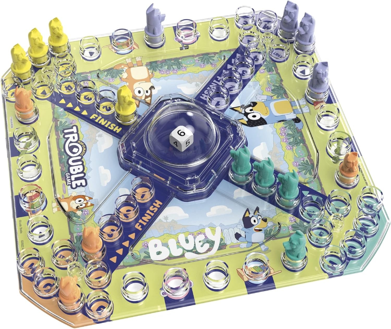 image:imageHasbro Gaming Trouble Bluey Edition Board Game for Kids 24 Players Race Bluey Bingo Bandit or Chilli to The Finish Ages 5 and Up Amazon Exclusive1 unit