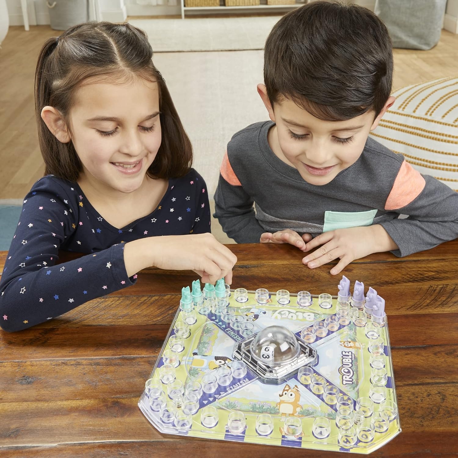 image:imageHasbro Gaming Trouble Bluey Edition Board Game for Kids 24 Players Race Bluey Bingo Bandit or Chilli to The Finish Ages 5 and Up Amazon Exclusive1 unit