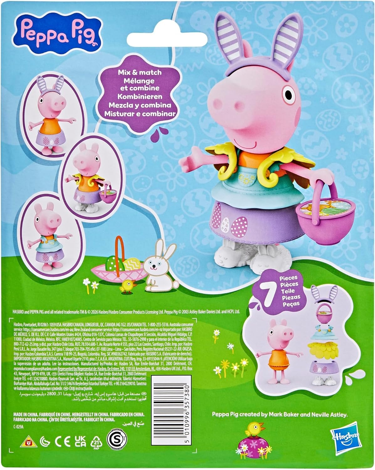 image:imagePeppa Pig Springtime DressUp Figure with 6 EasyOn Fashion Accessories 6Inch Doll Easter Gift for Kids Preschool Toys for Girls and Boys 3 and Up