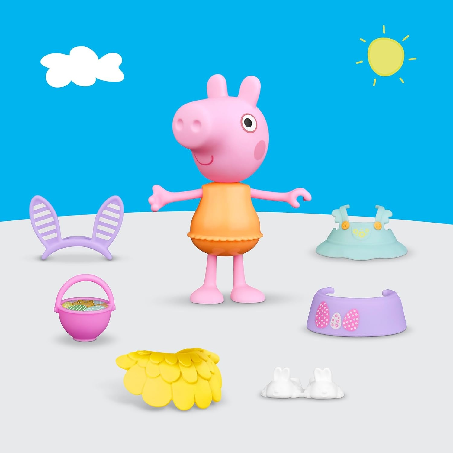 image:imagePeppa Pig Springtime DressUp Figure with 6 EasyOn Fashion Accessories 6Inch Doll Easter Gift for Kids Preschool Toys for Girls and Boys 3 and Up