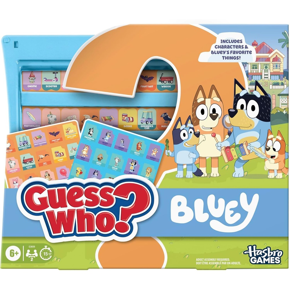 image:imageHasbro Gaming Guess Who Bluey Edition Game Bluey Characters and Objects Fun Kids Board Games for Families 2 Players 15 Mins Travel Friendly Ages 6