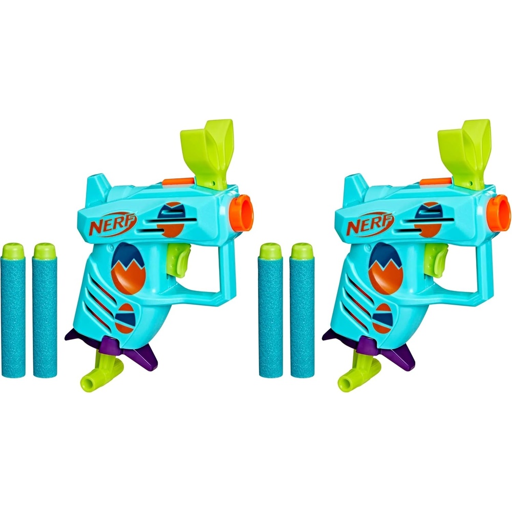 image:imageNerf Elite 20 Easter Egg Hunt Blaster 2 Nerf Elite Darts Pull to Prime Spring Toy Foam Blaster for 8 Year Old Boys amp GirlsMedium Pack of 2