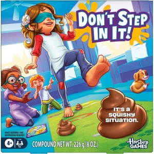 Hasbro Gaming Don’t Step in It Preschool Game I Blindfolded, Poop Party Game | Spinner with 8 Fun Animal Moves | Ages 4+| 1+ Players I Funny Kids Board Games | Easter Gift for Kids