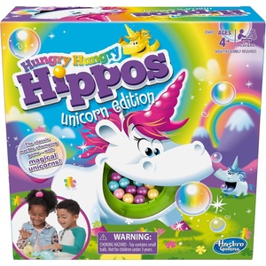 Hasbro Gaming Hungry Hippos Unicorn Edition Pre-School Board Game for Kids Ages 4 and Up; 2-4 Players, Easter Gifts for Boys and Girls (Amazon Exclusive)(Unicorn Edition Board)