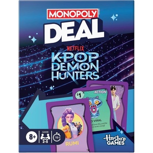 Monopoly Deal: Kpop Demon Hunters Card Game | Family Games for Kids, Tweens, Teens, and Adults | 2-5 Players | 15 mins. | Easter Gifts for Boys and Girls, Ages 8+
